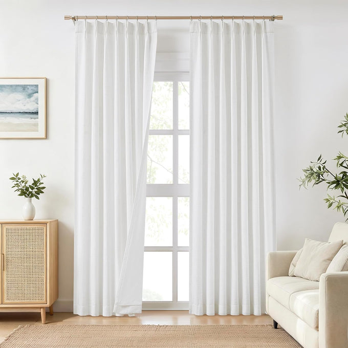 WEST LAKE Soft Green Pinch Pleated Light Filtering Curtains 90 Inches Long