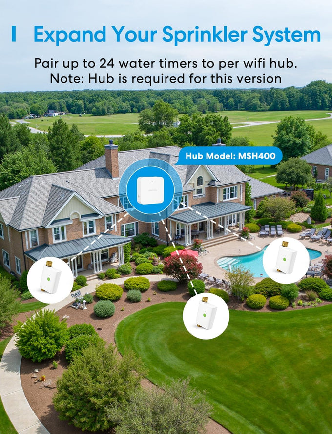 meross WiFi Water Timer for Garden Hose, Brass Inlet & Outet, Rain Skip