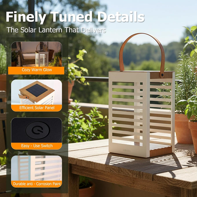 EcoGreen Solar Floor Lamp, Solar Lanterns Outdoor Waterproof for Yard