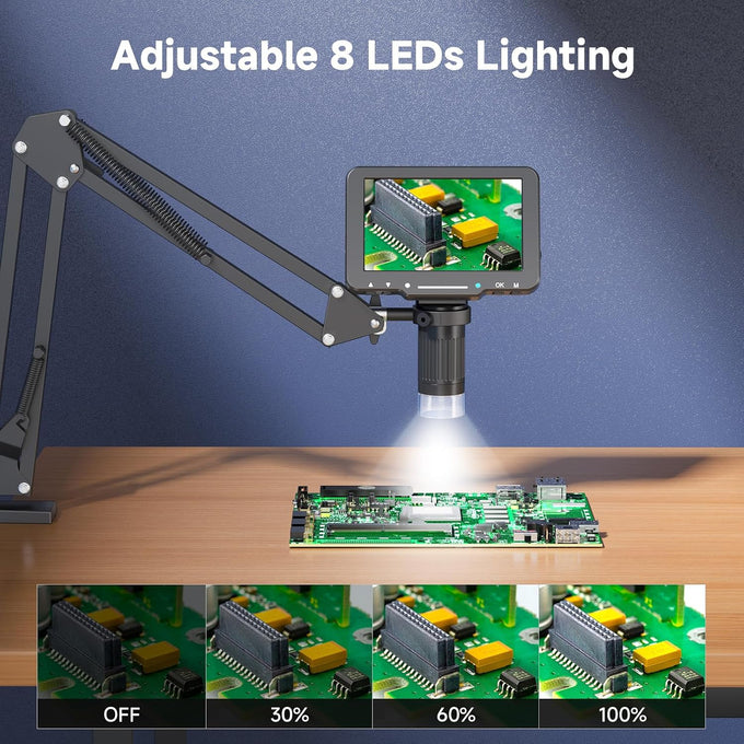 5" LCD Digital Soldering Microscope for PCB Repair with C-Clamp