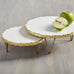 Mud Pie Marble and Gold Edge Riser Set, small 3" x 8" dia | large 4" x 10" dia
