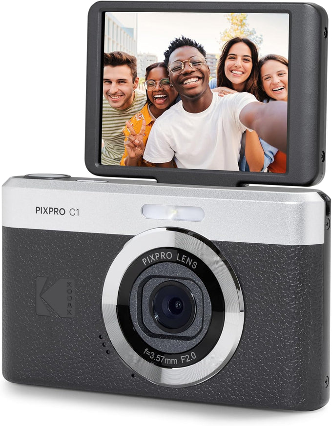KODAK PIXPRO C1 13MP Compact Digital Camera, 26mm Fixed Lens, Tan
