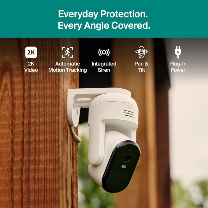 Arlo Essential Outdoor Pan Tilt Zoom Security Camera 2K Wired - 2-Cam
