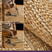 DEXI Jute Door Mat 24x36, Leaf Shaped Inside Entry Mat, Beige