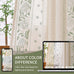 jinchan Sage Floral Linen Curtains for Living Room 84" Back Tab 2 Panels