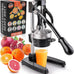 Zulay Kitchen Cast Iron Juicer, Orange Manual Juicer, Citrus Press, Black