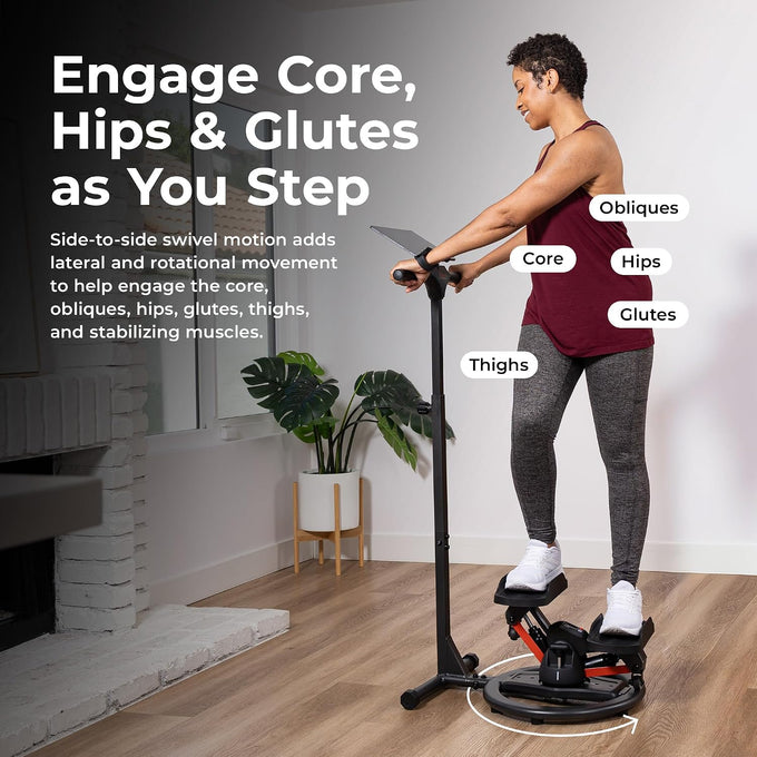 Sunny Health & Fitness Swivel Stepper w/Handlebars & 3 Motion Modes