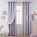 MYSKY HOME Lavender Curtains for Girls,Lilac Purple 52x90,2 Panels