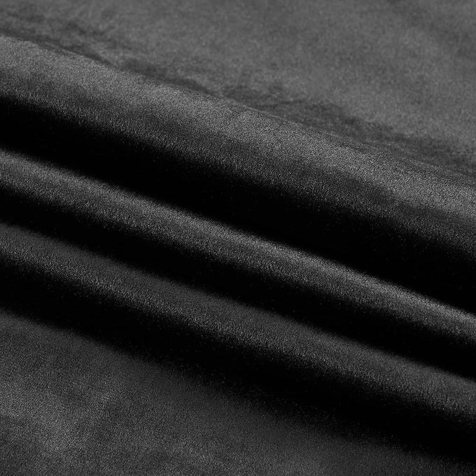 PRIMROSE Black Curtains 120 inch for Living Room Velvet Drapes Blackout Rod Pocket Back Tab Window Treatment Semi Room Darkening Decor Curtains for Bedroom Set of 2 Panels