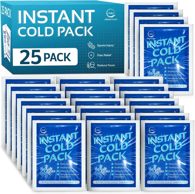 100 Pack Instant Ice Packs for Injuries, Disposable First Aid Cold Packs