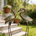 Shorayn Metal Heron Garden Statue Life-Size Crane Set Indoor Yard Decor Handmade Gift
