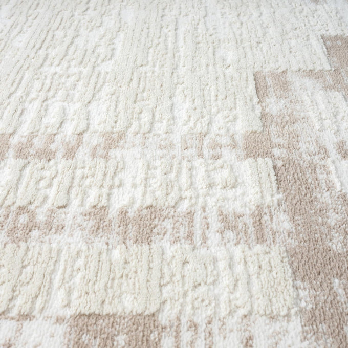 Abani Cream Area Rug for Living Room, Bedroom - Art Deco Pattern- 5' x 8' -Durable & Easy to Clean