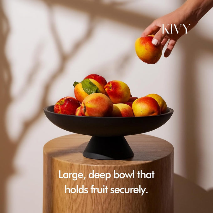 KIVY Concrete Fruit Bowl for Kitchen Counter - Large Decorative Bowl