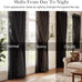 PONY DANCE 100% Blackout Black Curtains for Bedroom, W 52 x L96, 2 Panels