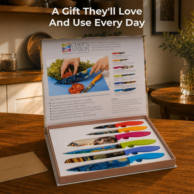CHEF'S VISION Masterpiece Knife Set, 6-Piece Stainless Steel Kitchen Knives