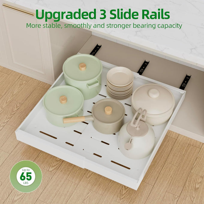 PAKETA 4 Pack Expandable Pull Out Cabinet Organizer,21" Deep