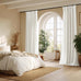 NICETOWN Thick Linen Curtains 96 Inches Long for Living Room 2 Panels Set, Back Tab/Rod Pocket with Pleat Tape Privacy Added Window Treatments for Farmhouse/Bedroom, Vanilla, W55 x L96