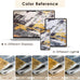 VK·LIVING Machine Washable Rug 6'x9' Abstract Washable Area Rugs for Living Room Non Slip Rugs for Bedroom Modern Woven Boho Rug Soft Carpet for Kitchen, Dining (Gold Brushstroke)