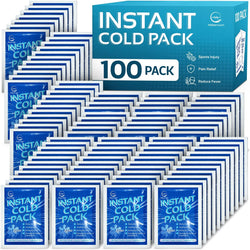 100 Pack Instant Ice Packs for Injuries, Disposable First Aid Cold Packs