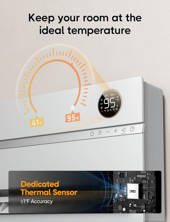 DREO Smart Wall Heater, 1500W Space Heater for Bedroom, White, Standard