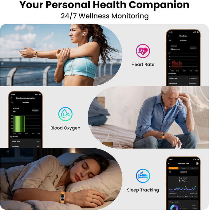 Fitness Tracker with Heart Rate & Sleep Tracking