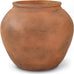14" H x 17" Dia Distressed Terracotta Fiberstone Planter with Drainage Hole, Lightweight Flower Pot for Olive Trees & Houseplants, Indoor Outdoor Patio, Porch, Garden & Entryway Décor