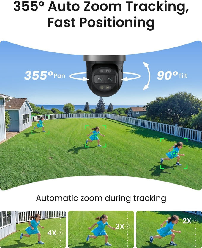 REOLINK TrackMix PoE Grey Dual-Lens PTZ Security Camera 6X Hybrid Zoom