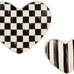 MACKENZIE-CHILDS Set of 2 Ceramic Trinket Dishes, Decorative Bowls and Jewelry Holders, Pink-and-White Rosy Heart