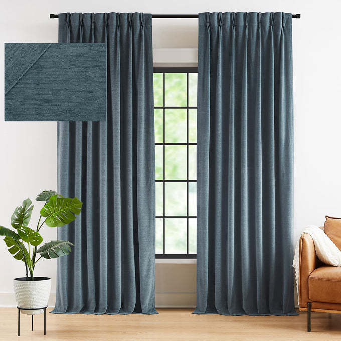 Kayne Studio Grayish White Velvet Pinch Pleated Back Tab Curtains 112 Inch