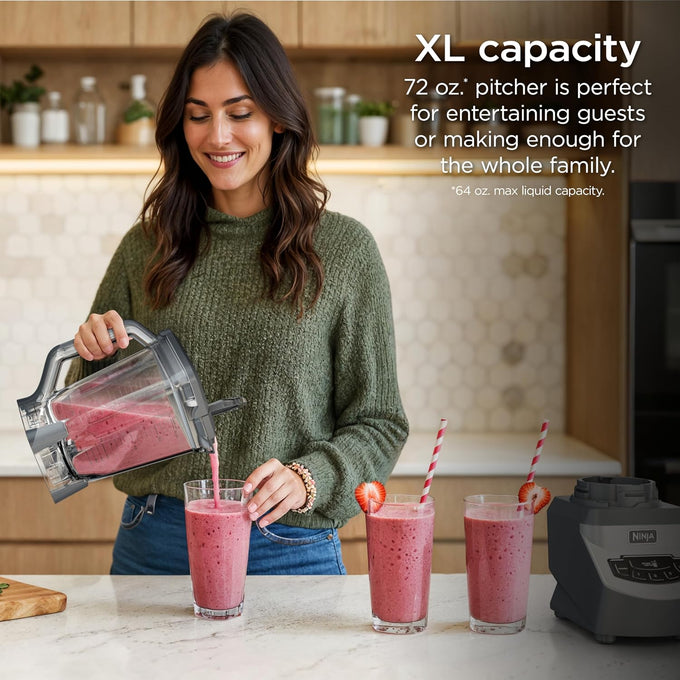 Ninja Blender Pro+, 1100W, 72oz Pitcher, 2 Cups, BL660