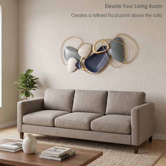 Axioglo 40" Large Wall Decor,3D Abstract Metal Wall Art for Living Room