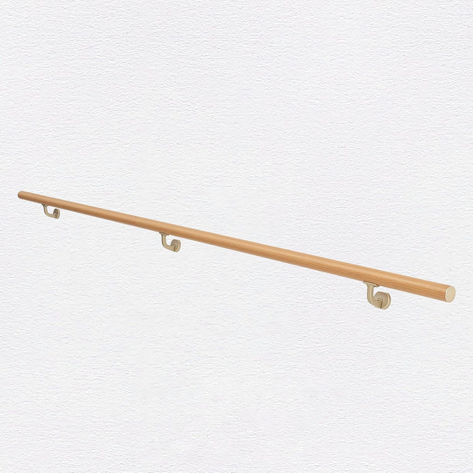 8 FT Handrails for indoor&outdoor stairs,deck,slope,Modern Aluminum Handrail Set, Wall-Mounted with Zinc-Alloy Brackets，Crafted from aluminum alloy (not solid wood) rust-free (Cherry Wood Grain, 8 FT)