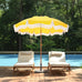 7ft Patio Beach Umbrella with Fringe, Outdoor Umbrella for Poolside, Yellow