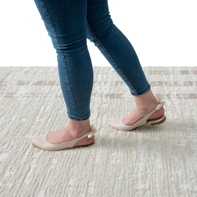 Abani Cream Area Rug for Living Room, Bedroom - Art Deco Pattern- 5' x 8' -Durable & Easy to Clean