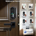 Veise VE027-L WiFi Smart Lock with Handles Set for Front Door, Matte Black