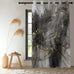 Grey Black Gold Ink Marble Blackout Window Curtains 2 Panels 84" L x 53" W