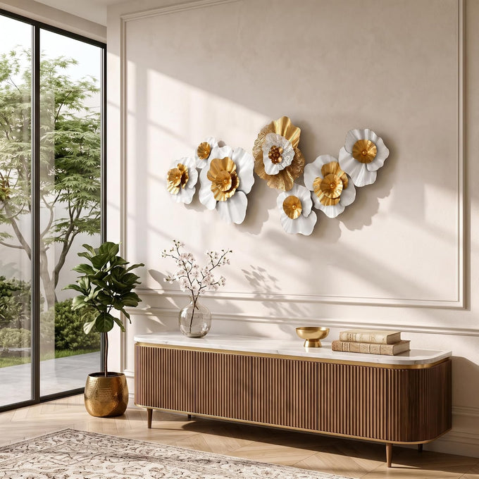 Tevqemi Large 3D Metal Wall Decor, Nature-Inspired Design