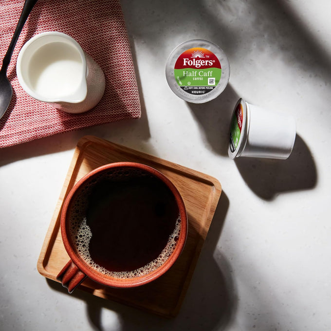 Folgers Half-Caff Medium Roast Coffee, 72 Keurig K-Cup Pods