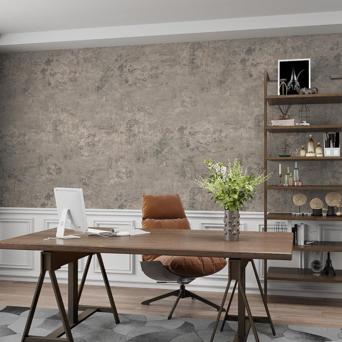 3yecao Grey Concrete Wallpaper Peel and Stick Gray Concrete Contact Paper