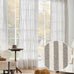 jinchan Linen Curtains 84" Charcoal Grey Stripe on Beige Back Tab 4 Panels
