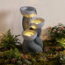 Giantex 3-Tier Outdoor Water Fountain with Lights, 18.5 Inch Cascading Bowls Tabletop Fountain with Pump, Resin Garden Waterfall Feature for Indoor Outdoor Patio, Yard, Porch Decor