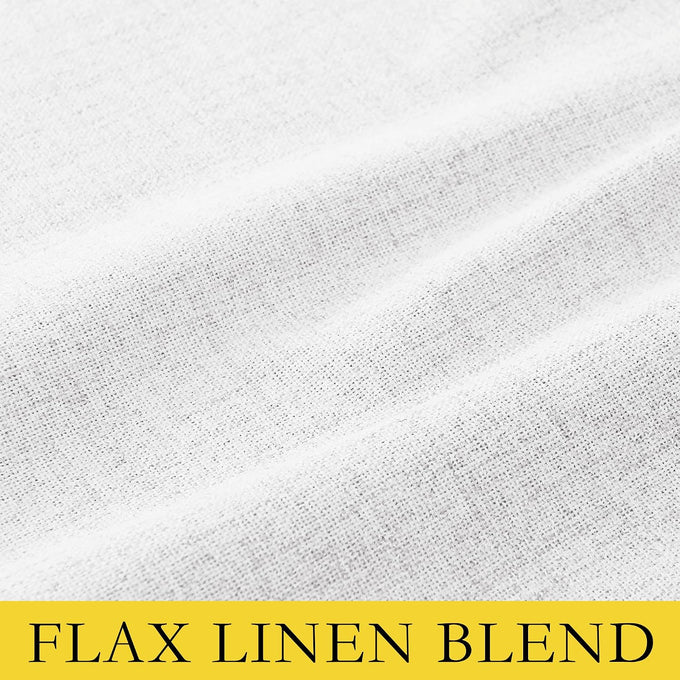 NICETOWN 100% Blackout Linen Curtains 108" Length 2 Panels, Greyish White