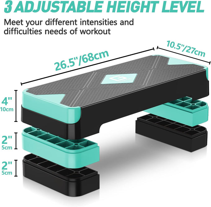 GYMMAGE Aerobic Exercise Step, Adjustable Height,