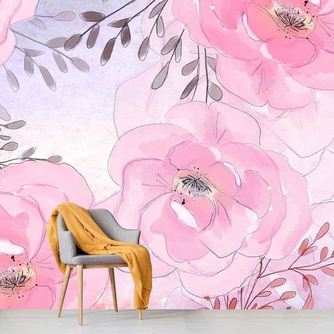 NWT Wall Murals for Bedroom Green Plants Animals Removable Wallpaper Peel and Stick Wall Stickers - 66x96 inches