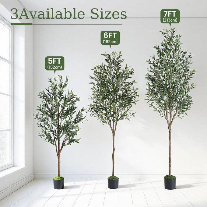 Alupssuc 6ft Faux Olive Tree with Lifelike Fruits and Realistic Leaves