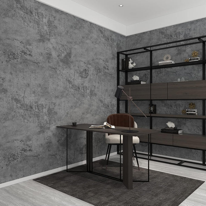 3YECAO 16"×118" Thick Blue Grey Peel and Stick Concrete Wallpaper 3d Faux Gray Concrete Contact Paper Vinyl Wrap DIY Self Adhesive Matte Grey Cement Wallpaper Tile Sticker for Countertops Walls Drawer