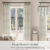 Pinch Pleated Curtains Luxury Light Filtering Floral Curtains for Living Room Bedroom Dining Room - 95 Inches Linen Drapes Farmhouse Window Curtains with Hooks - 2 Panels Set, 40" W x 95" L