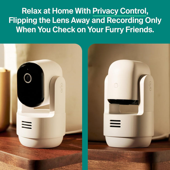 Arlo Essential Indoor Pan Tilt Zoom Security Camera 2K Wired - 2-Cam