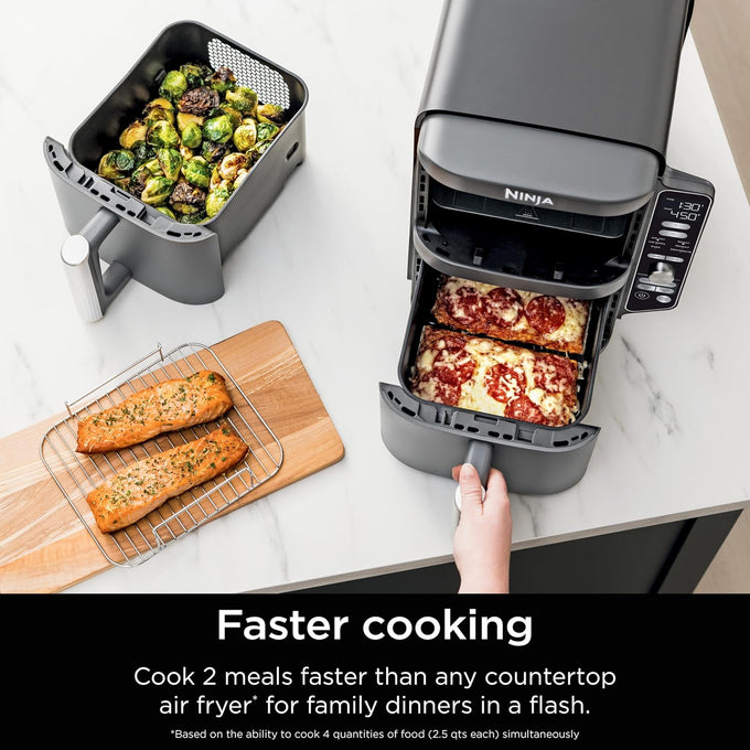 Ninja Air Fryer DoubleStack XL, 10 Qt, 6-in-1, Deep Grey, SL401