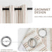 MYSKY HOME Taupe Striped Linen Curtains 100% Blackout 52Wx84L,2 Panels